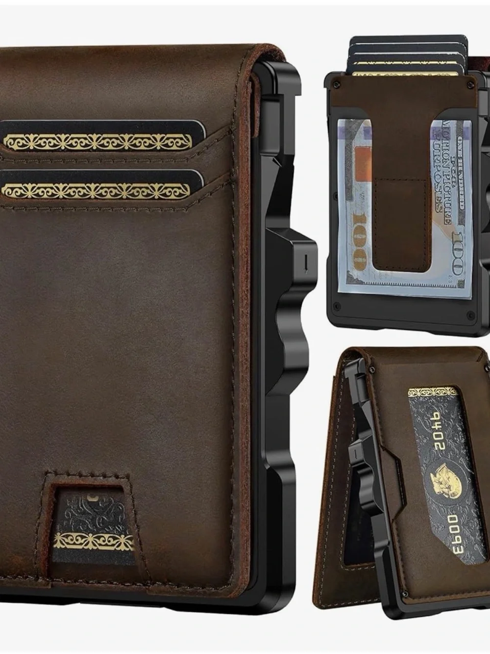 Minimalist Wallet for Men - Cream Slim Card & Key Holder